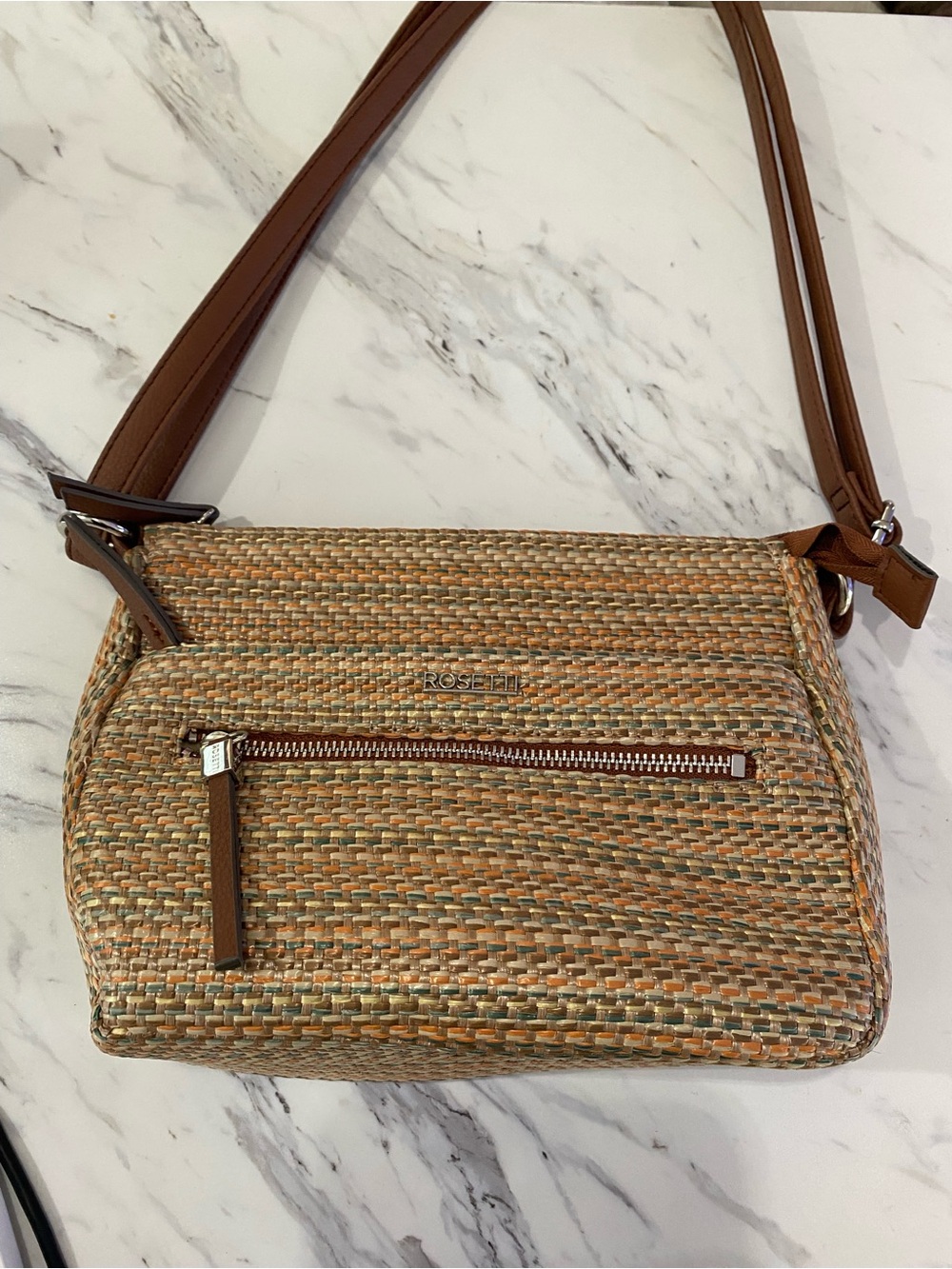 Rossetti boho Woven Straw Crossbody Bag - Picture 1 of 2